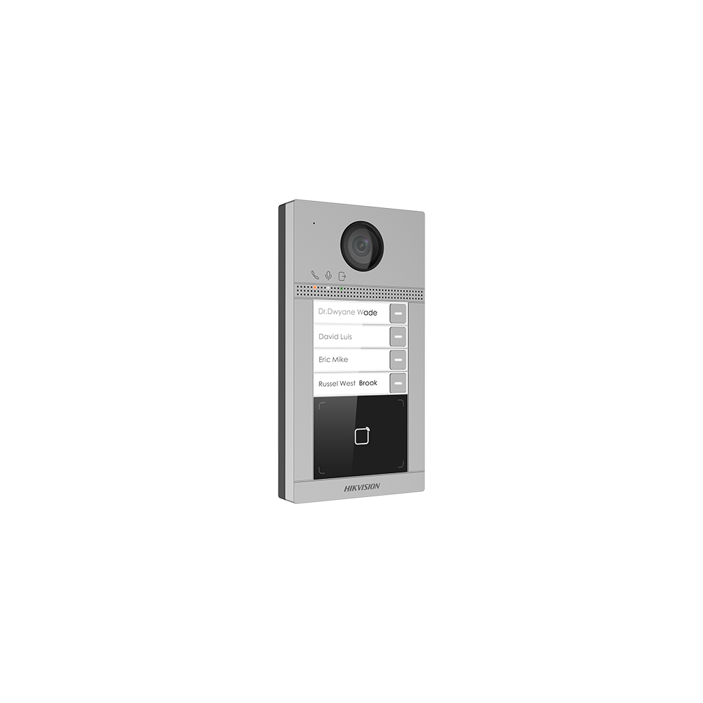 Panou exterior videointerfon TCP/IP pentru 4 familii, Wi-Fi 2.4GHz, control acces integrat - HIKVISION - 1