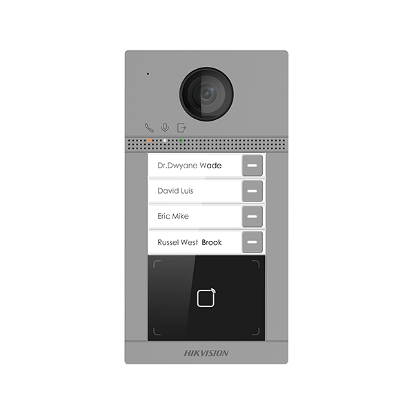 Panou exterior videointerfon TCP/IP pentru 4 familii, Wi-Fi 2.4GHz, control acces integrat - HIKVISION - 2