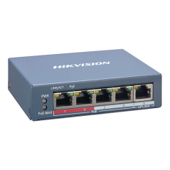 Switch 4 porturi PoE, 1 port uplink RJ45, SMART Management - HIKVISION - 1