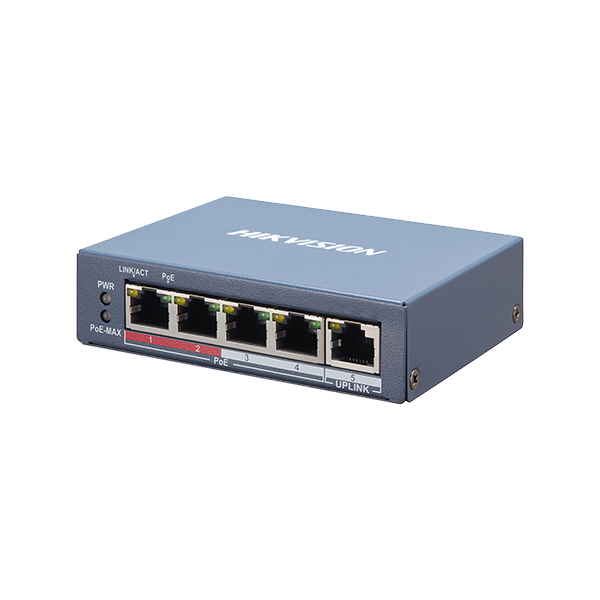 Switch 4 porturi PoE, 1 port uplink RJ45, SMART Management - HIKVISION - 2