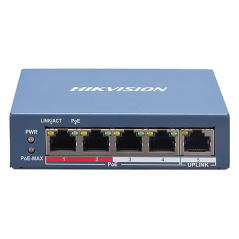 Switch 4 porturi PoE, 1 port uplink RJ45, SMART Management - HIKVISION - 3