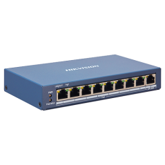 Switch 8 porturi PoE, 1 port uplink RJ45, SMART Management - HIKVISION - 1