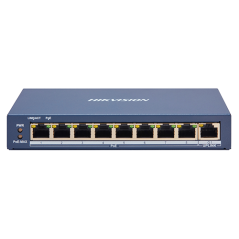 Switch 8 porturi PoE, 1 port uplink RJ45, SMART Management - HIKVISION - 2