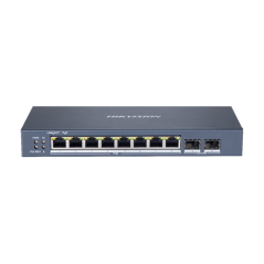 Switch 8 porturi Gigabit PoE, 2 port SFP uplink, SMART Management - HIKVISION - 1