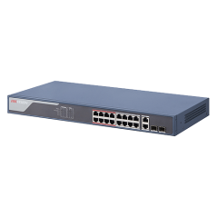 Switch 16 porturi PoE 100Mbps, 2 port uplink Gigabit, SMART Management - HIKVISION - 1