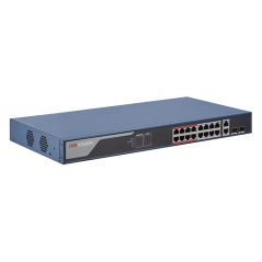 Switch 16 porturi PoE 100Mbps, 2 port uplink Gigabit, SMART Management - HIKVISION - 3