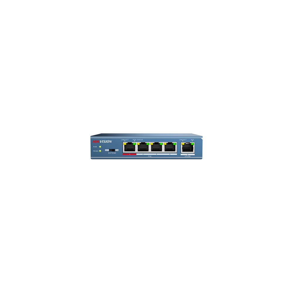 Switch 4 porturi PoE, 1 port uplink- HIKVISION - 1
