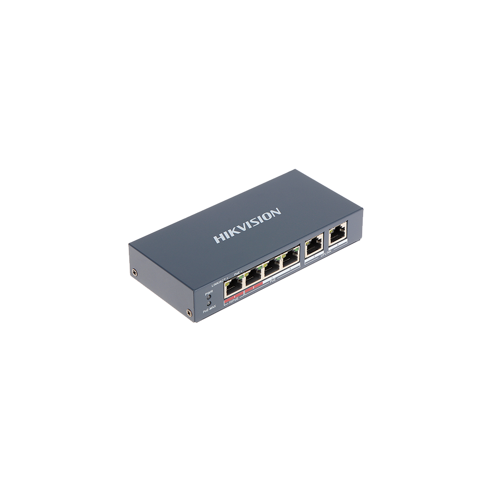 Switch 4 porturi PoE+, 2 porturi uplink - HIKVISION - 1