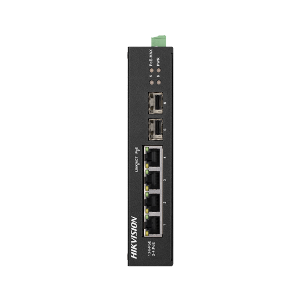 Switch 4 porturi Gigabit PoE, 2 porturi uplink SFP - HIKVISION - 1