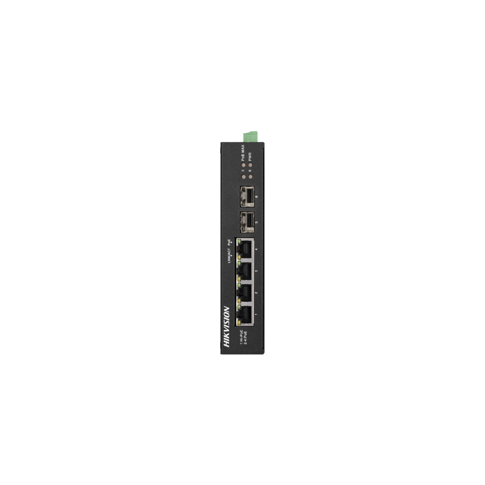 Switch 4 porturi Gigabit PoE, 2 porturi uplink SFP - HIKVISION - 1