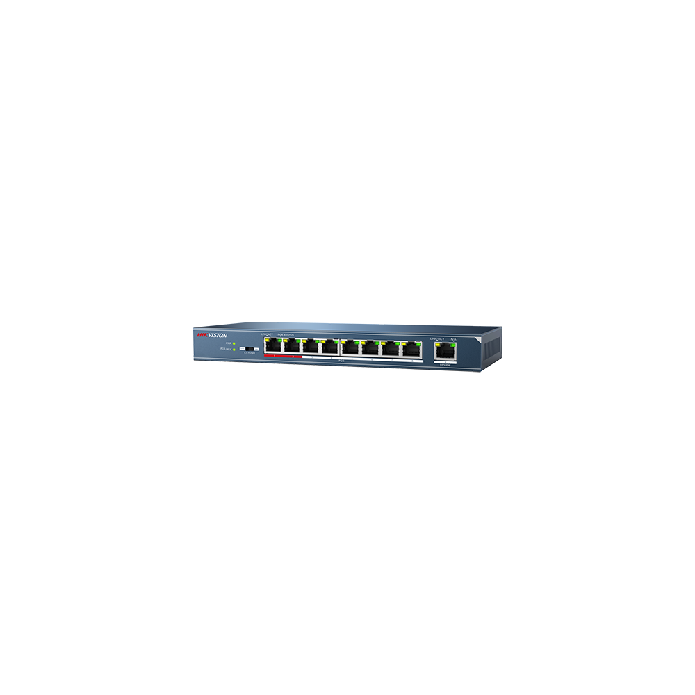 Switch 8 porturi PoE, 1 port uplink- HIKVISION - 1