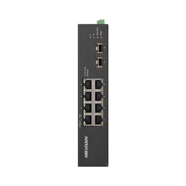 Switch 8 porturi Gigabit PoE, 2 porturi uplink SFP - HIKVISION - 1