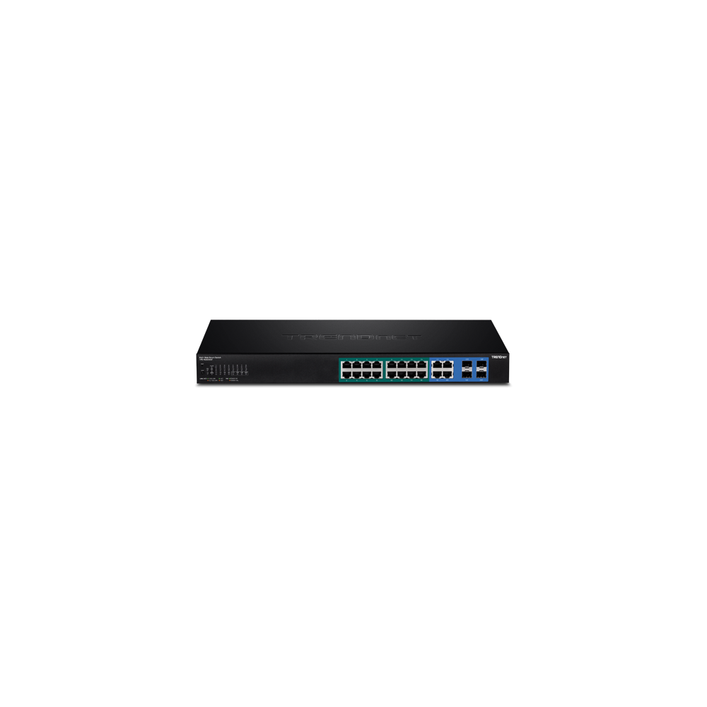 Switch Web Smart, 16 x Gigabit PoE+, 4 x Gigabit/SFP, putere 370W - TRENDnet - 1