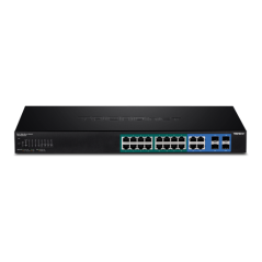 Switch Web Smart, 16 x Gigabit PoE+, 4 x Gigabit/SFP, putere 370W - TRENDnet - 1