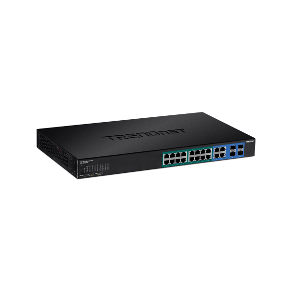Switch Web Smart, 16 x Gigabit PoE+, 4 x Gigabit/SFP, putere 370W - TRENDnet - 2