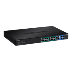 Switch Web Smart, 16 x Gigabit PoE+, 4 x Gigabit/SFP, putere 370W - TRENDnet - 2