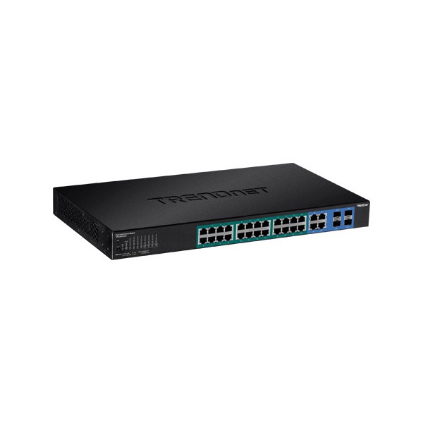 Switch 28 porturi Gigabit Web Smart, 24 x PoE+, 4 x Gigabit/SFP - TRENDnet - 1