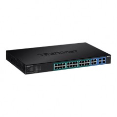 Switch 28 porturi Gigabit Web Smart, 24 x PoE+, 4 x Gigabit/SFP - TRENDnet - 1