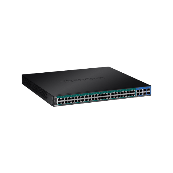 Switch 52 porturi Gigabit Web Smart, 48 x PoE+, 4 x Gigabit/SFP - TRENDnet - 1