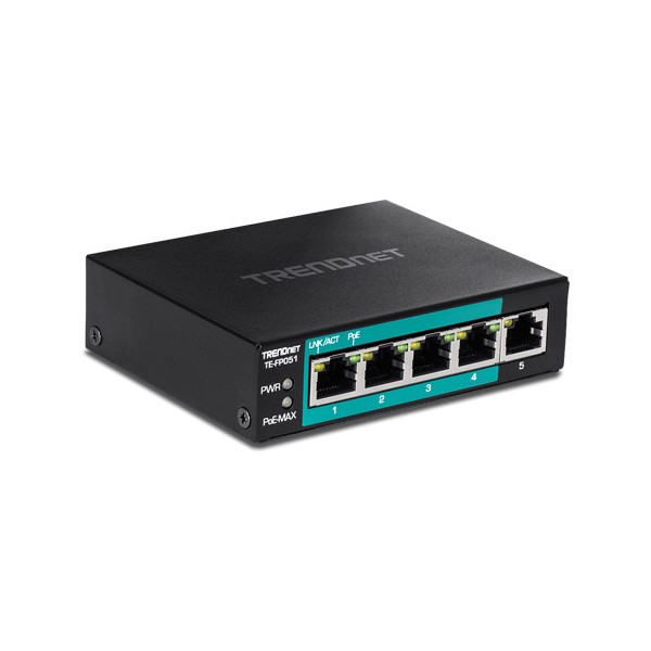 Switch 4 porturi Fast Ethernet Long Range 250m PoE+ 60W, 1 port Fast Ethernet - TRENDnet - 1