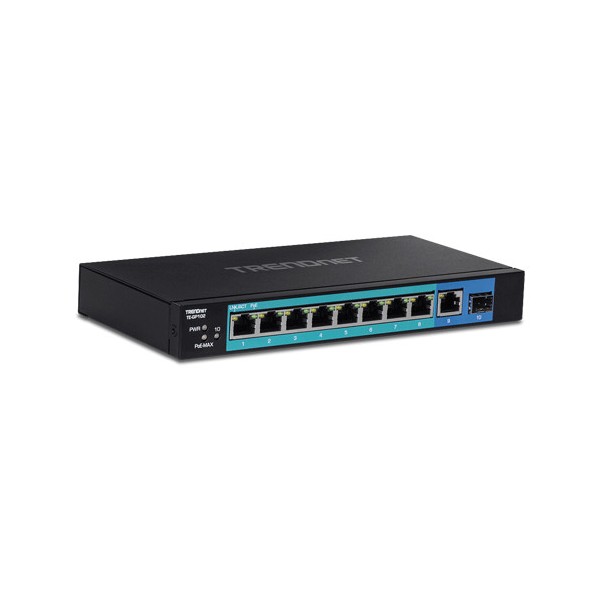 Switch 8 porturi Gigabit PoE+ 58W, 1 port Gigabit, 1 port SFP - TRENDnet - 1