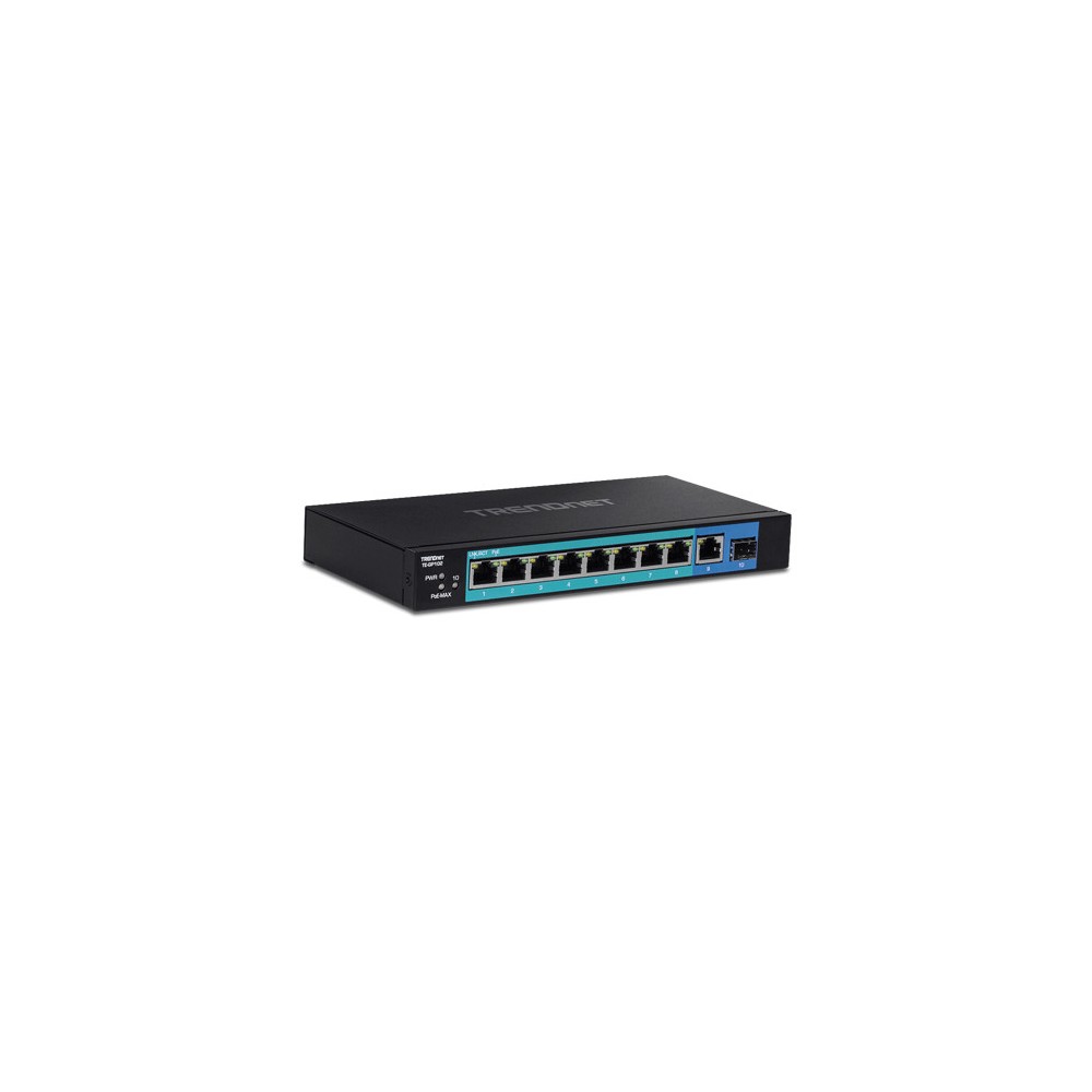 Switch 8 porturi Gigabit PoE+ 58W, 1 port Gigabit, 1 port SFP - TRENDnet - 1