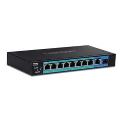 Switch 8 porturi Gigabit PoE+ 58W, 1 port Gigabit, 1 port SFP - TRENDnet - 1