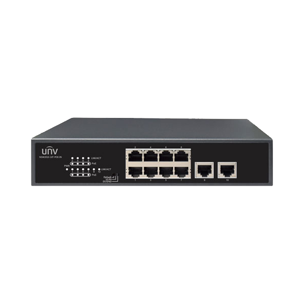 Switch 8 porturi PoE, 2 porturi uplink RJ45 - UNV - 1