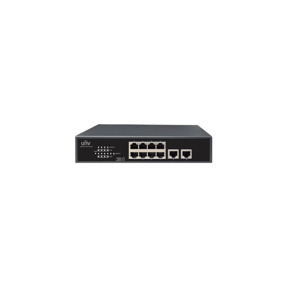 Switch 8 porturi PoE, 2 porturi uplink RJ45 - UNV - 1