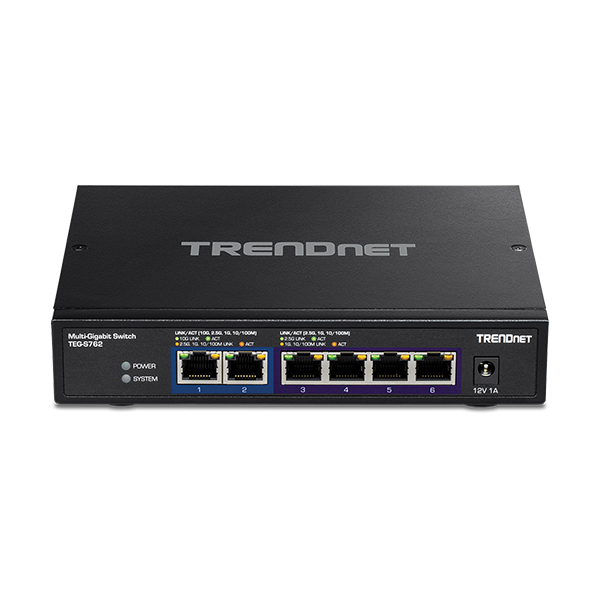 Switch 6 porturi, 4 x 2.5G si 2 x 10G , Fanless - TRENDnet - 2