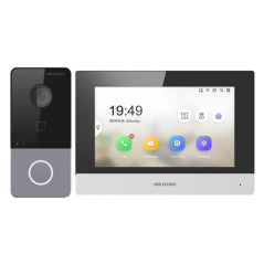 KIT videointerfon TCP/IP pentru 1 familie, monitor TFT LCD 7 inch - HIKVISION - 1