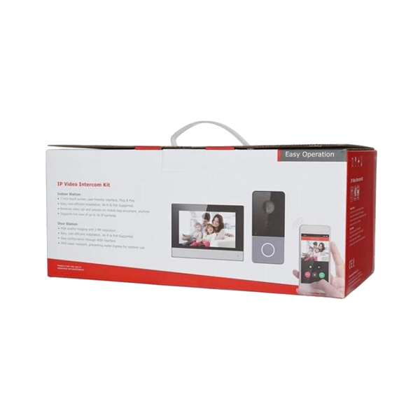 KIT videointerfon TCP/IP pentru 1 familie, monitor TFT LCD 7 inch - HIKVISION - 2