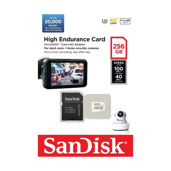 Card MicroSD 256GB, seria HIGH Endurance - SanDisk - 2