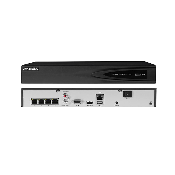 NVR 4 canale IP, Ultra HD rezolutie 4K - 4 porturi POE - HIKVISION - 2