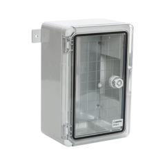 Cutie distributie IP65 din ABS gri, usa transparenta, placa metalica, 200x300x130 mm - 2