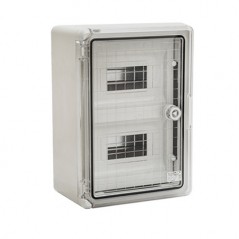 Cutie modulara IP65 din ABS gri, usa transparenta, 2 x 9 module, 250x350x150 mm - 2