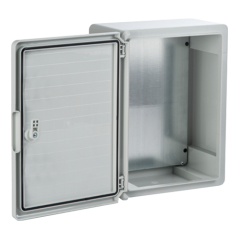 Cutie distributie IP65 din ABS gri, usa mata, placa metalica, 200x300x130 mm - 2