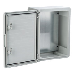 Cutie distributie IP65 din ABS gri, usa mata, placa metalica, 350x500x190 mm - 2