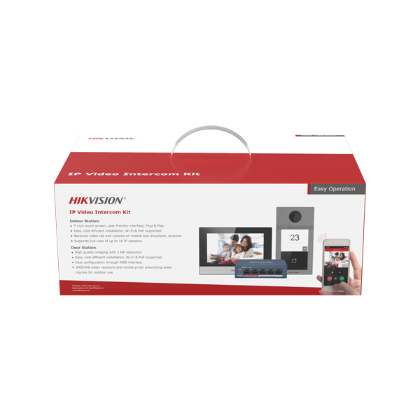 KIT videointerfon pentru o familie, Wi-Fi 2.4Ghz, monitor 7 inch - HIKVISION - 2