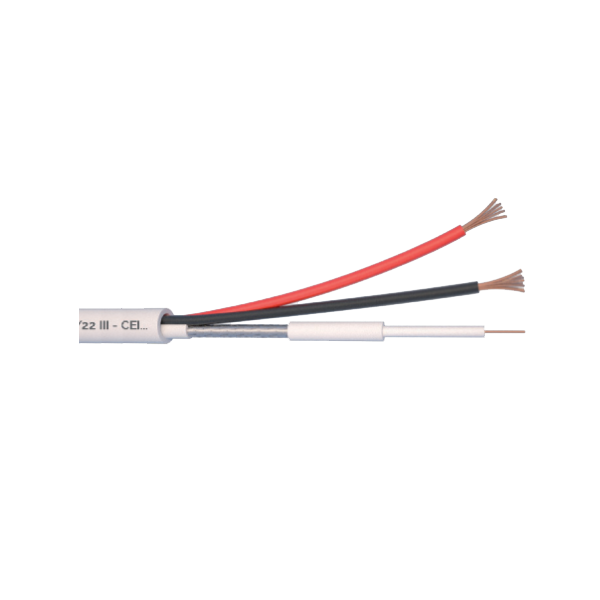 Cablu Microcoaxial + alimentare 2x0.5, Cupru 100%, 100m MCX75-2x0.5 - 1
