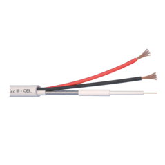 Cablu Microcoaxial + alimentare 2x0.5, Cupru 100%, 100m MCX75-2x0.5 - 1