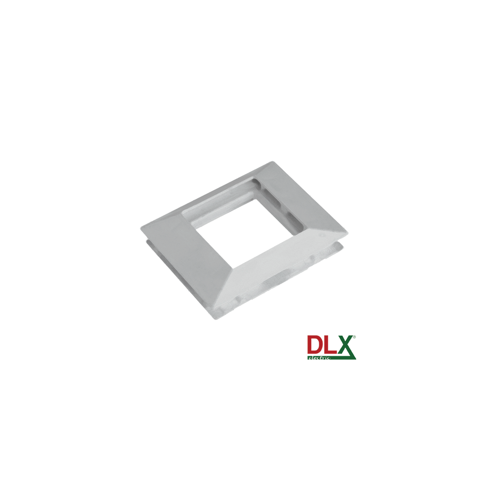 Rama alba simpla pentru aparataj 45x45 mm (2 module) - DLX DLX-102-11 - 1
