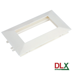 Rama alba dubla pentru aparataj 45x45 mm (4 module) - DLX DLX-102-12 - 1
