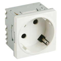 Priza modulara schuko cu impamantare, alb - DLX DLX-245-45 - 1