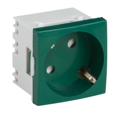 Priza modulara schuko cu impamantare, verde - DLX DLX-245-42 - 1