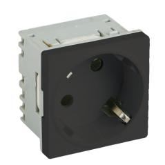 Priza modulara schuko cu impamantare, negru - DLX DLX-245-43 - 1