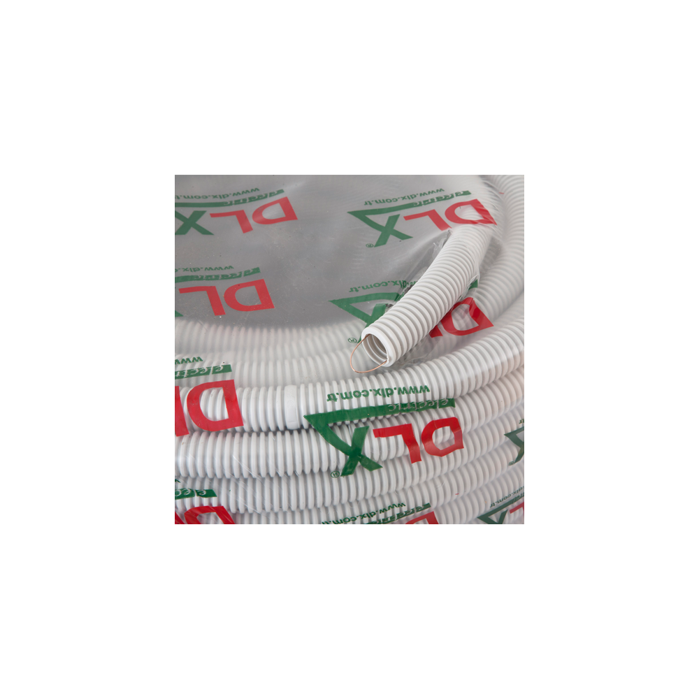 Tub flexibil (copex) D16, Halogen free, ignifug, cu fir tragere, rola 100 metri - DLX CRP-869-16 - 1