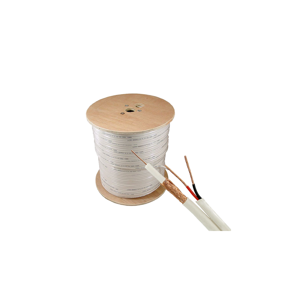 Cablu coaxial RG59 + alimentare 2x0.75, 305m, alb TSY-RG59+2X0.75-W - 1