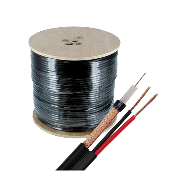 Cablu coaxial RG59 + alimentare 2x0.75, 305m, negru TSY-RG59+2X0.75-B - 1