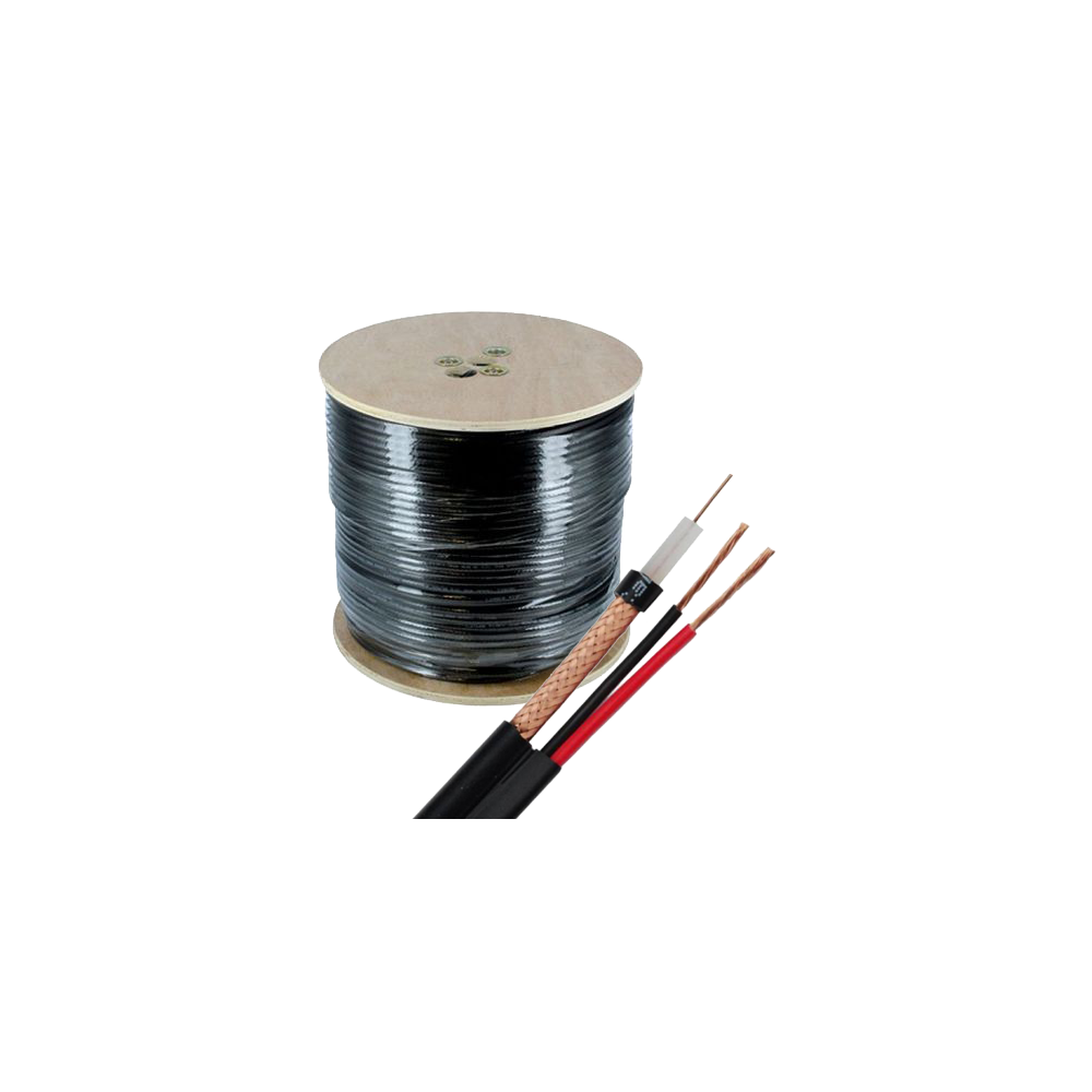 Cablu coaxial RG59 + alimentare 2x0.75, 305m, negru TSY-RG59+2X0.75-B - 1
